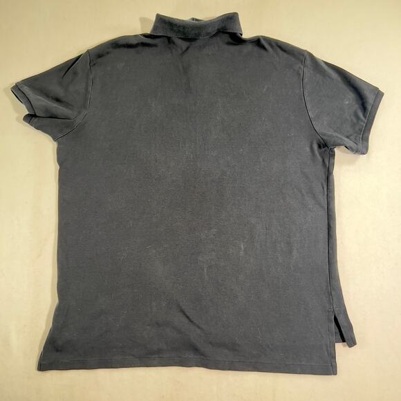 Polo by Ralph Lauren Henley Polo Shirt Men's L Custom Fit Flaws Noted Dark Black - Picture 9 of 10